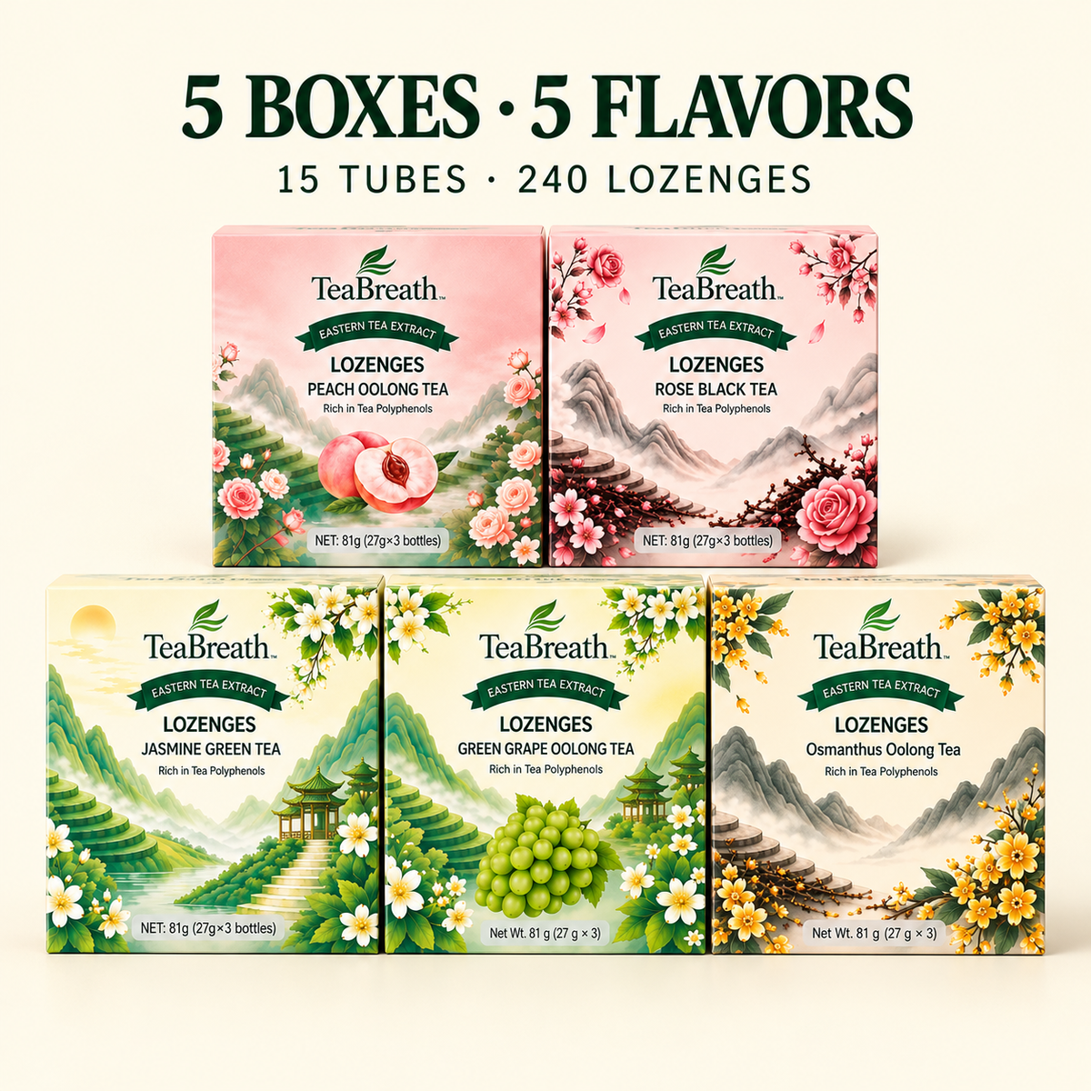 5 BOXES · 5 FLAVORS